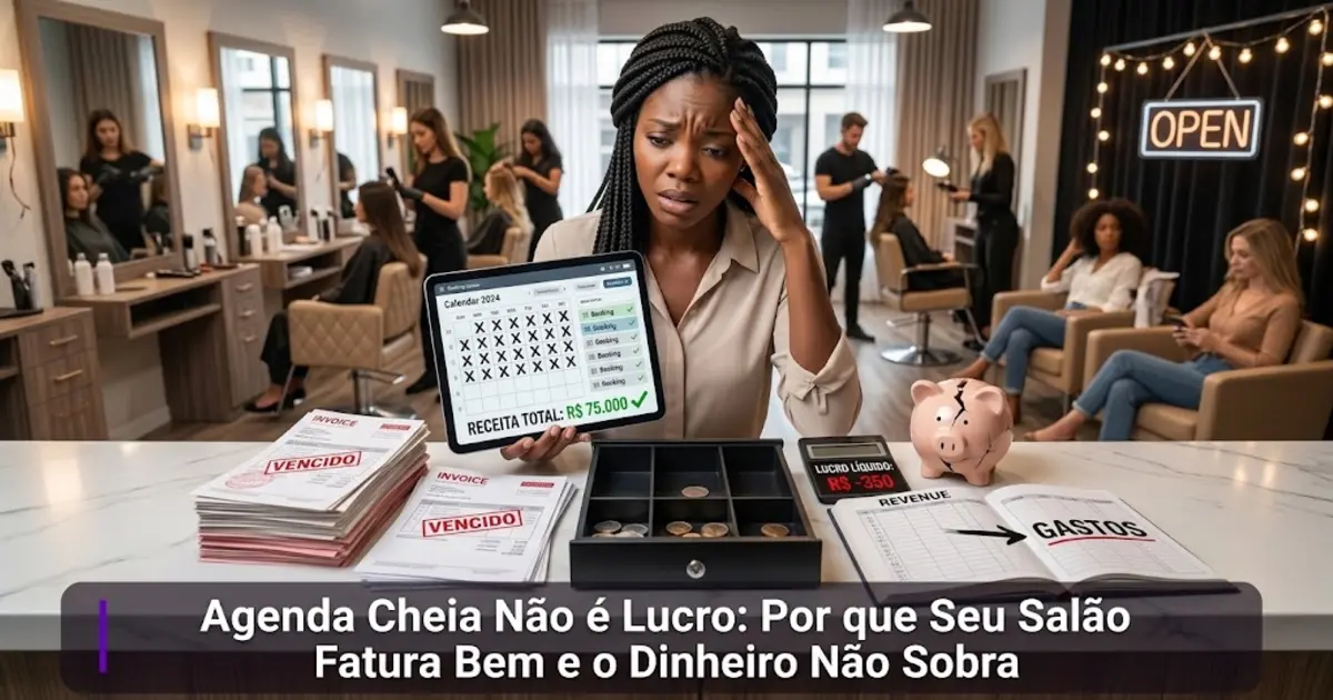 Agenda Cheia Não é Lucro: Por que Seu Salão Fatura Bem e o Dinheiro Não Sobra